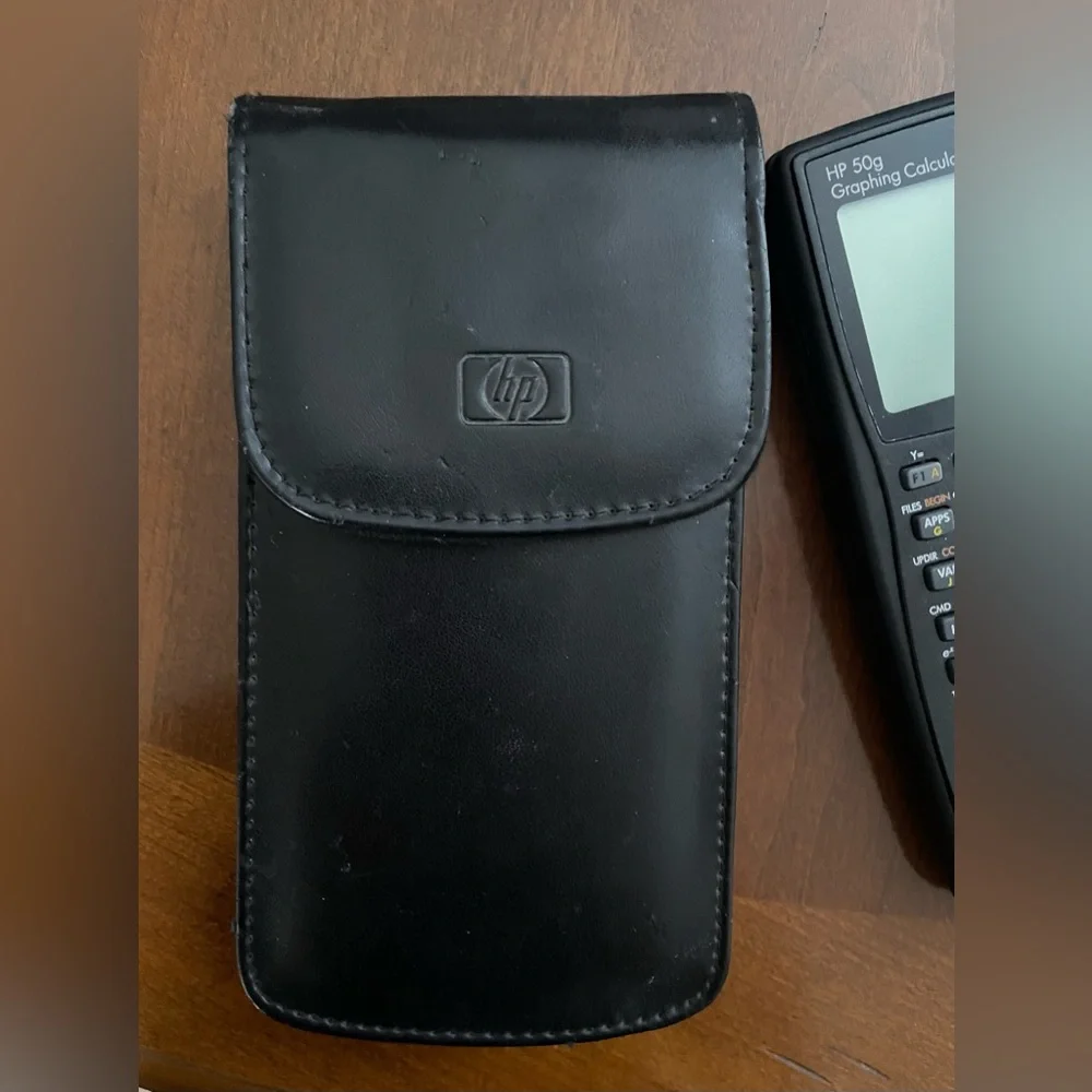 EUC- Hewlett Packard HP 50g Graphing Calculator with Genuine Leather Case